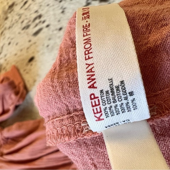 FREE PEOPLE Monika Peach Shirt Midi Drop Waist Dress Size Small - Picture 4 of 12